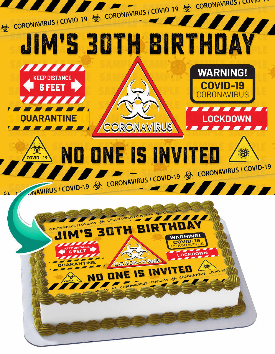 Quarantine Coronavirus Covid19 Edible Cake Topper