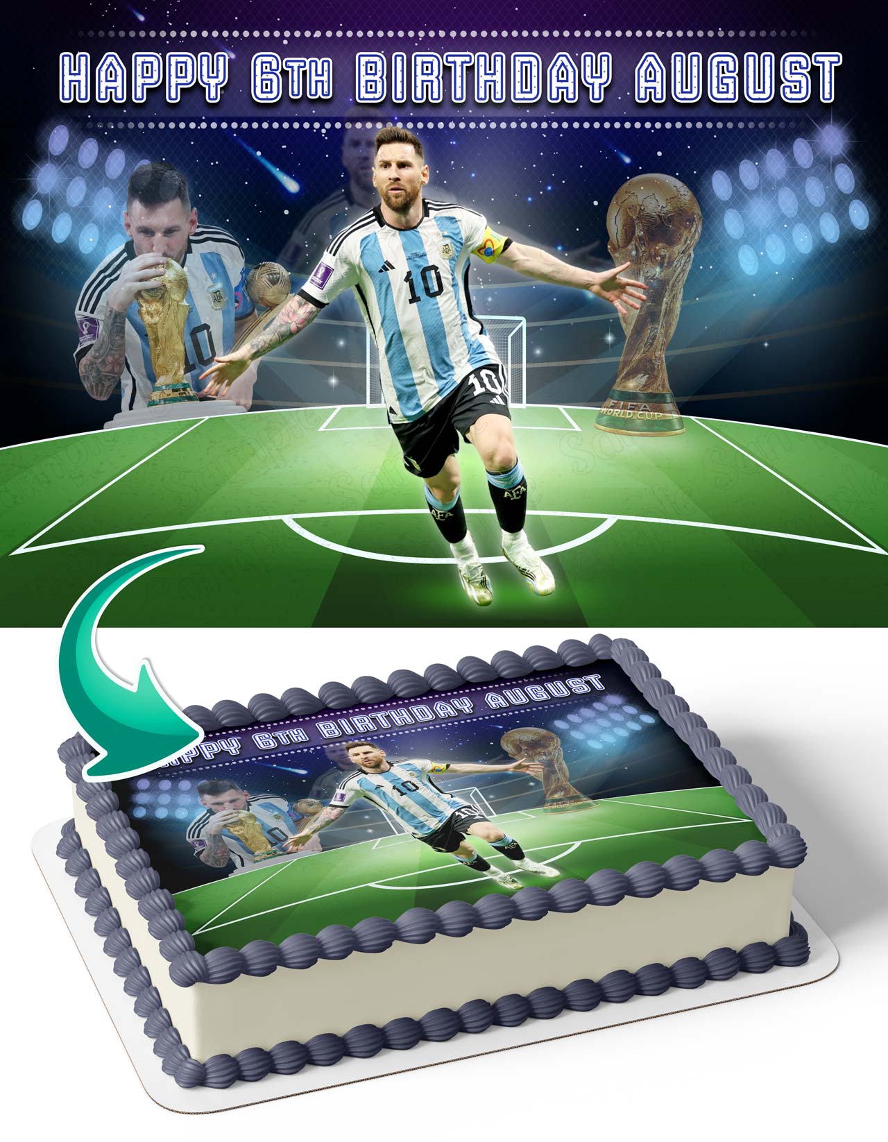 Lionel Messi Argentina Edible Cake Topper