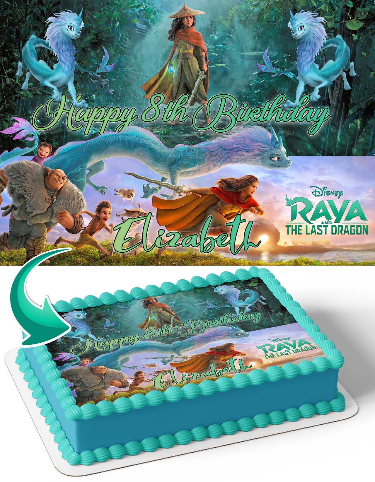 Raya and the Last Dragon Edible Cake Topper
