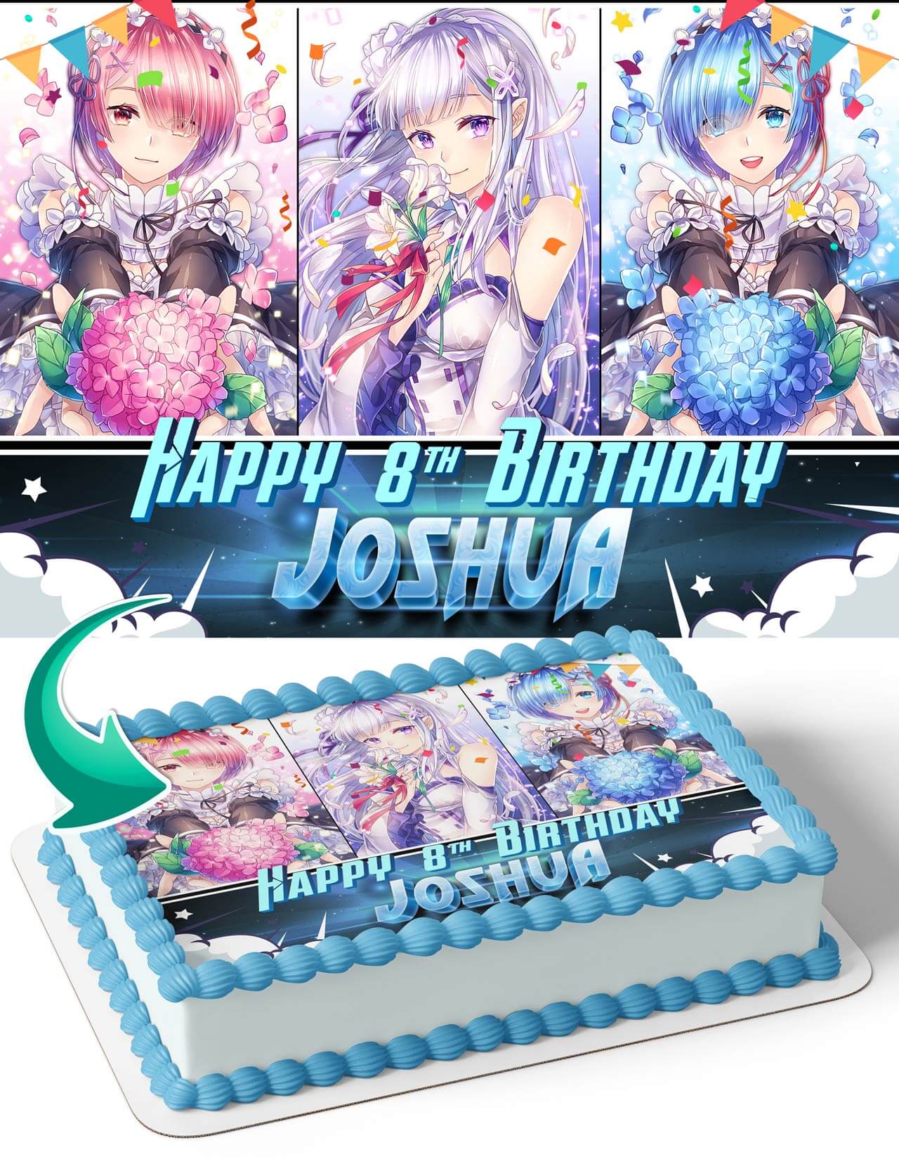 Re Zero Anime Personalized Edible Image