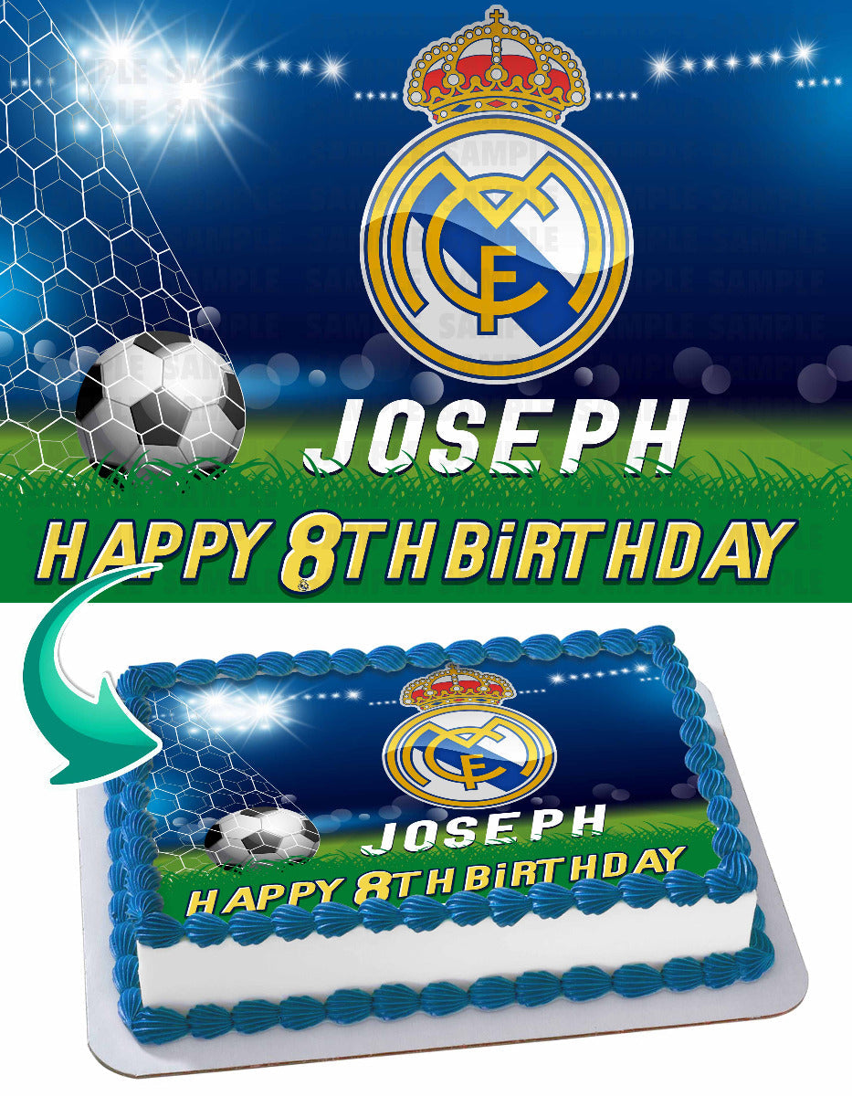 Real Madrid FC Futbol Soccer Edible Cake Topper