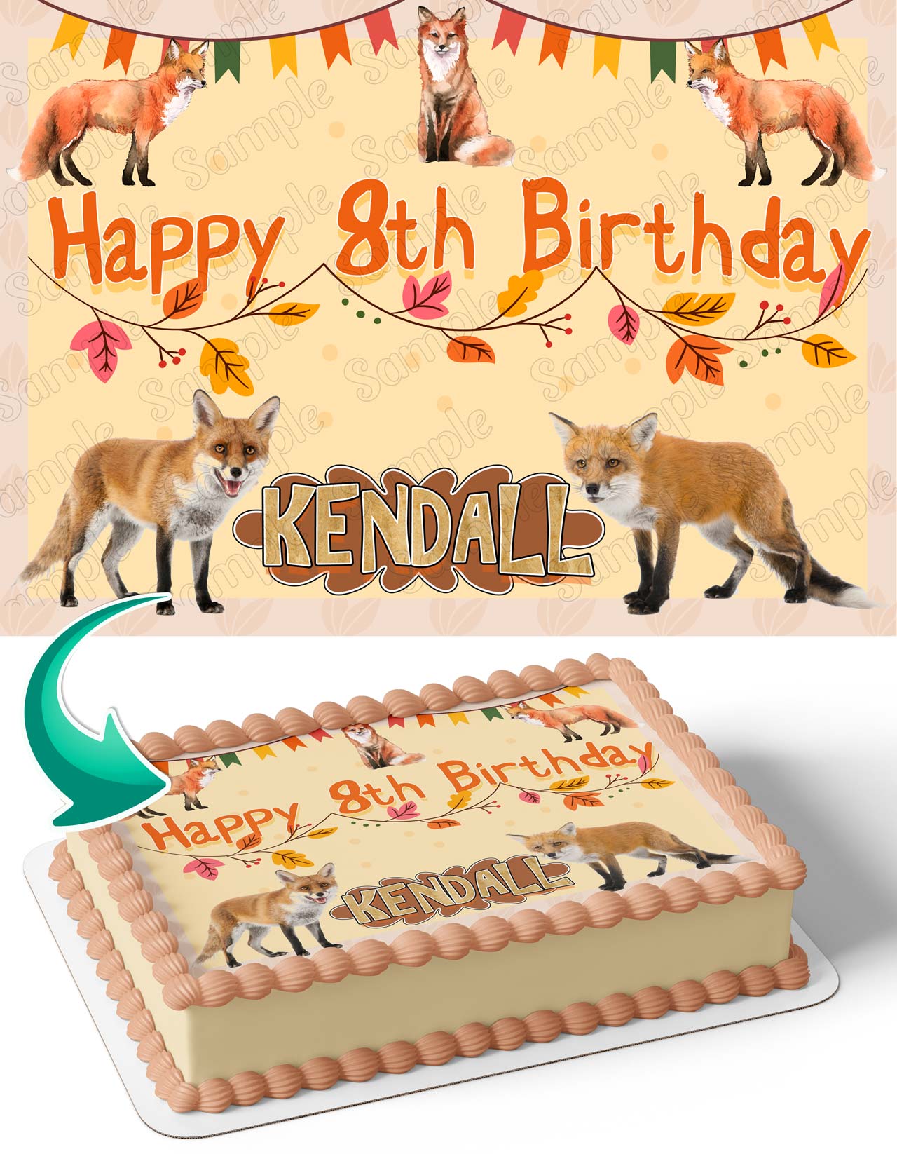 Red Fox Edible Cake Topper