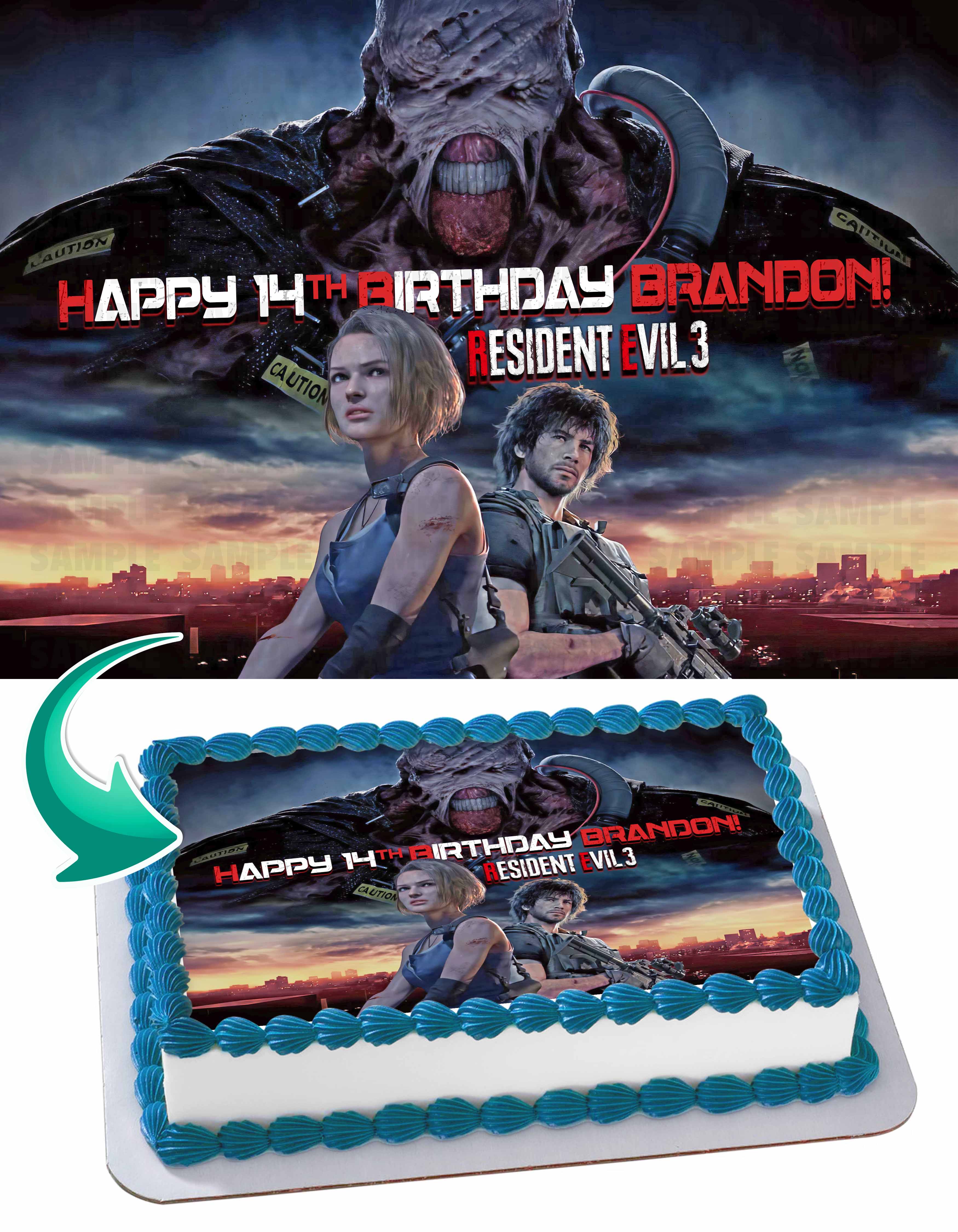 Resident Evil 3V Edible Cake Topper