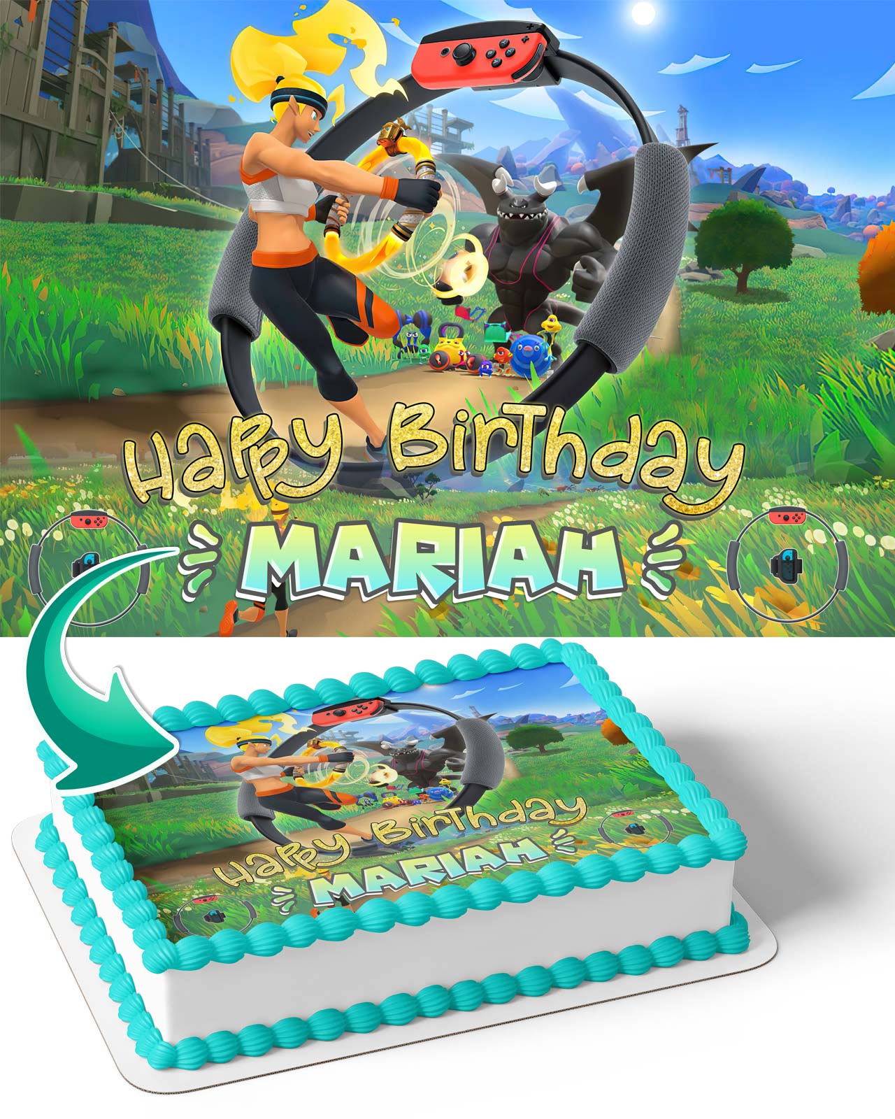 Ring Fit Adventure Edible Cake Topper