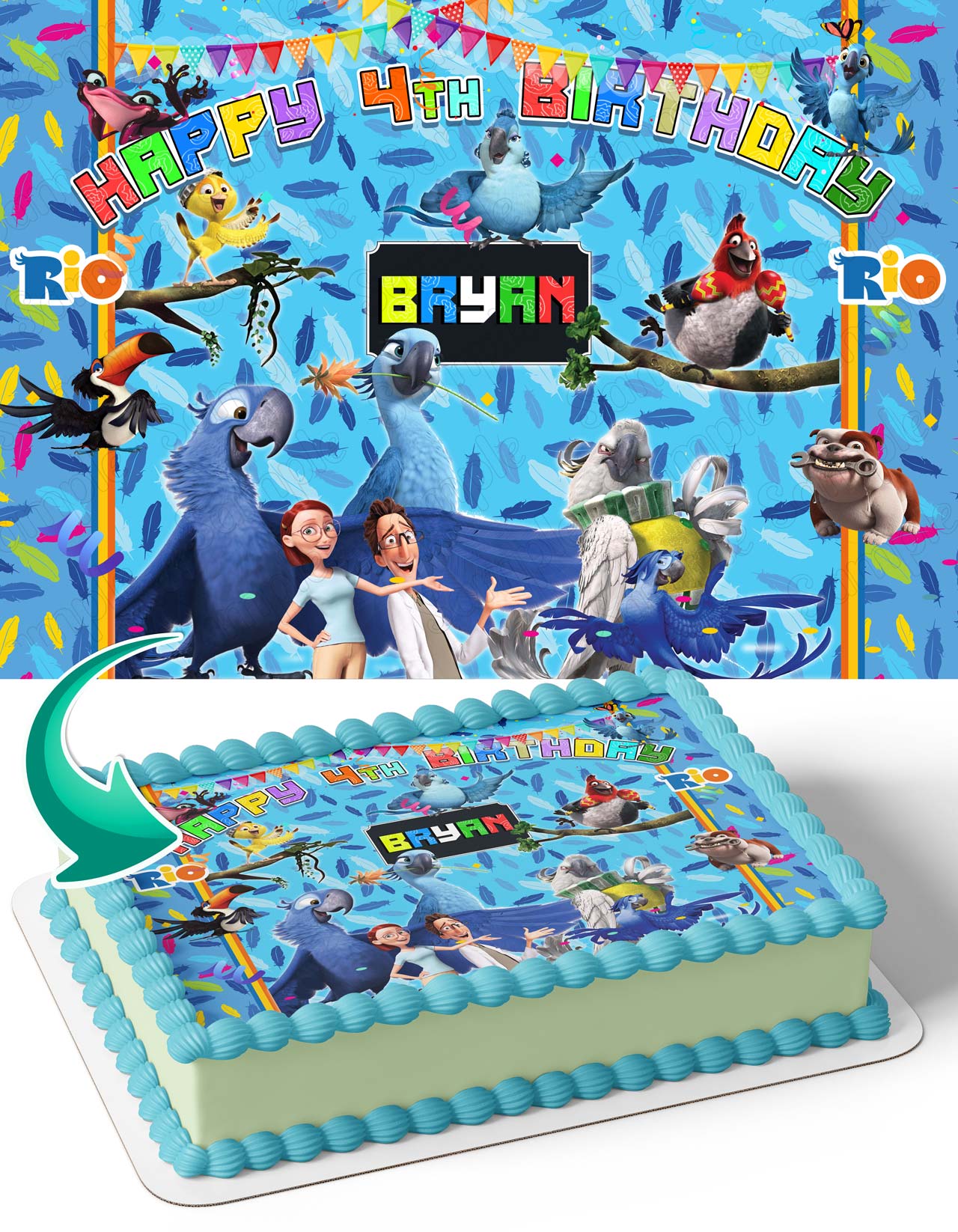 Rio Birds Movie Edible Cake Topper
