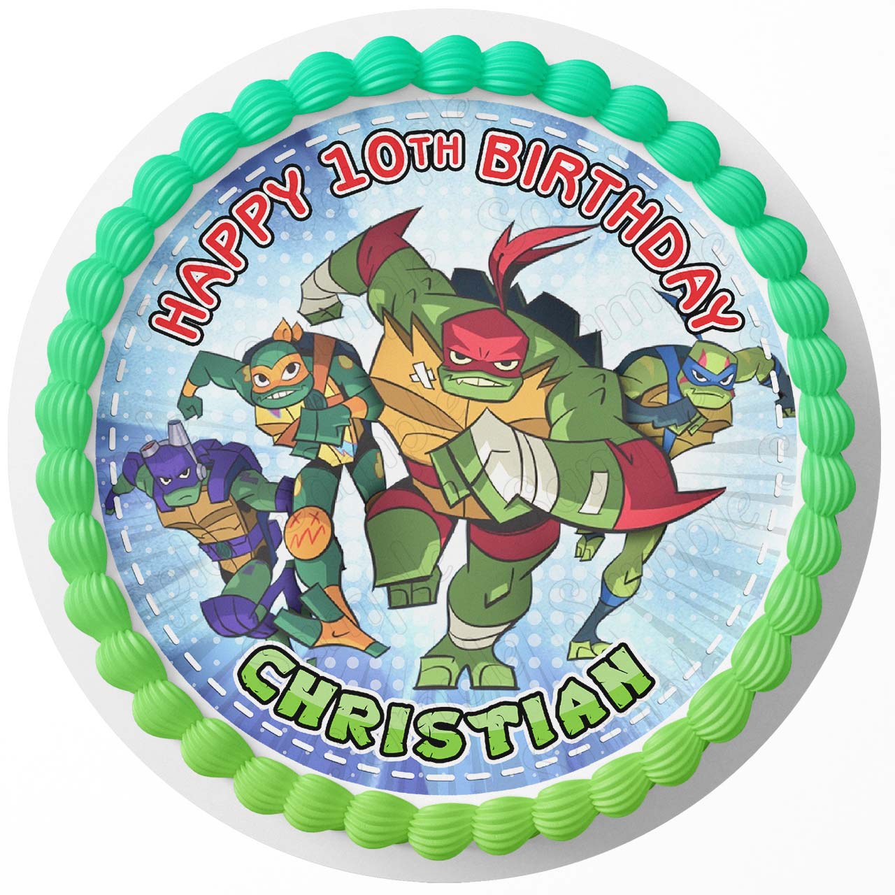Teenage Mutant Ninja Kids Fun CGH Round – Icing Sheet Birthday - Personalized Edible Cake Topper | Custom Icing Sheet | Birthday Cake Decoration