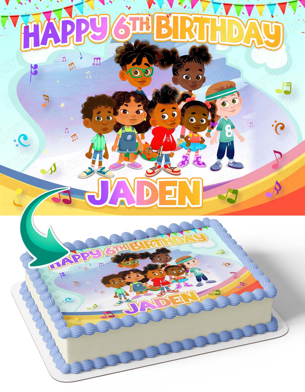 Rise Up Sing Out Edible Cake Topper