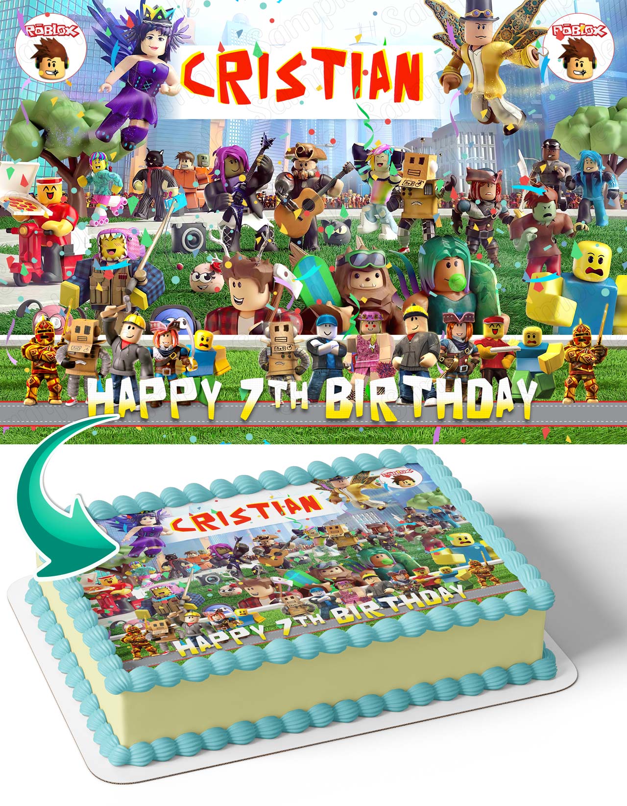 Roblox Edible Cake Topper