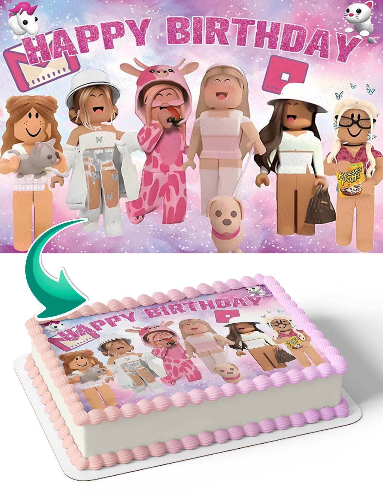 Roblox Girls PB Edible Cake Topper