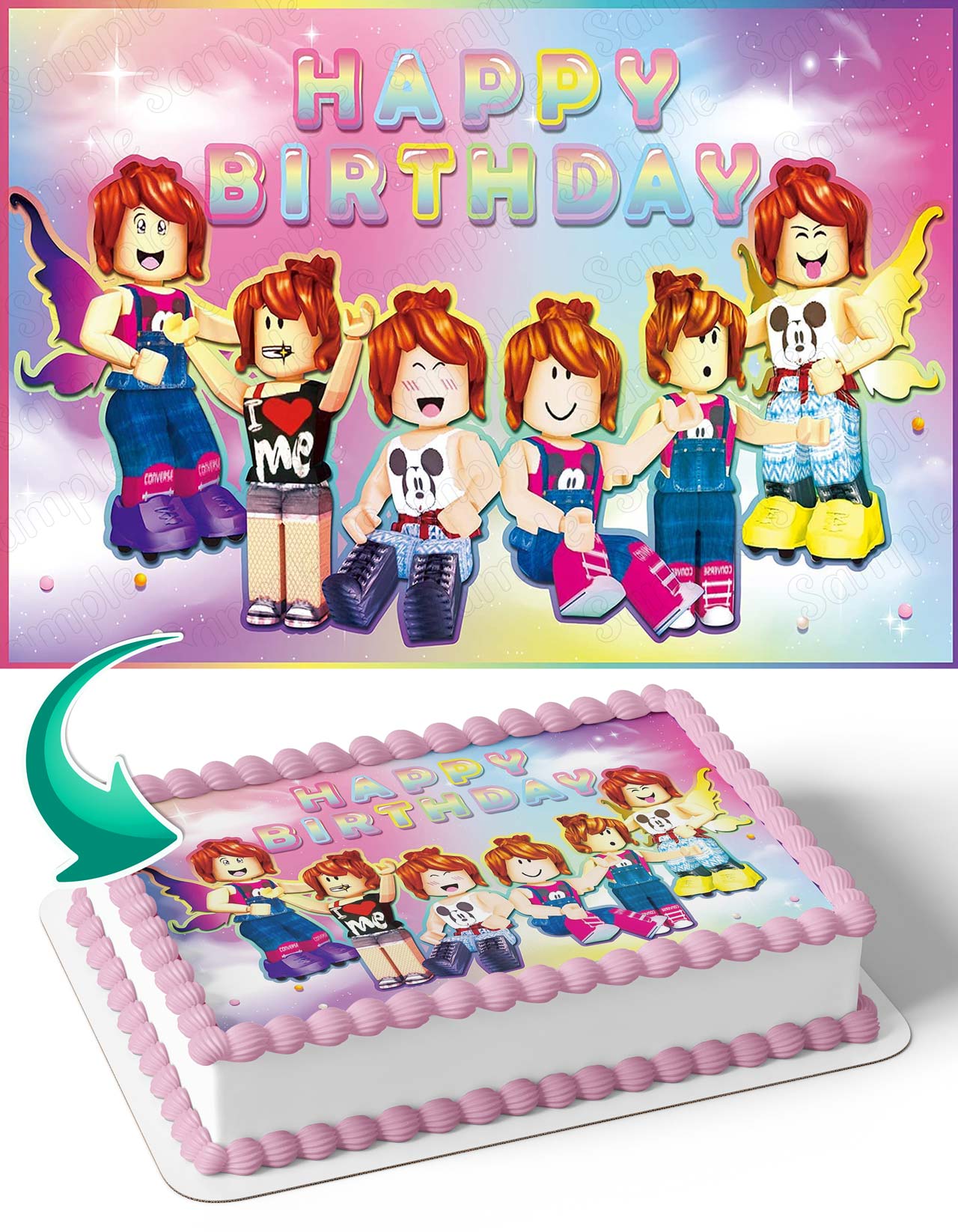 Roblox Pink Girl RBC Edible Cake Topper