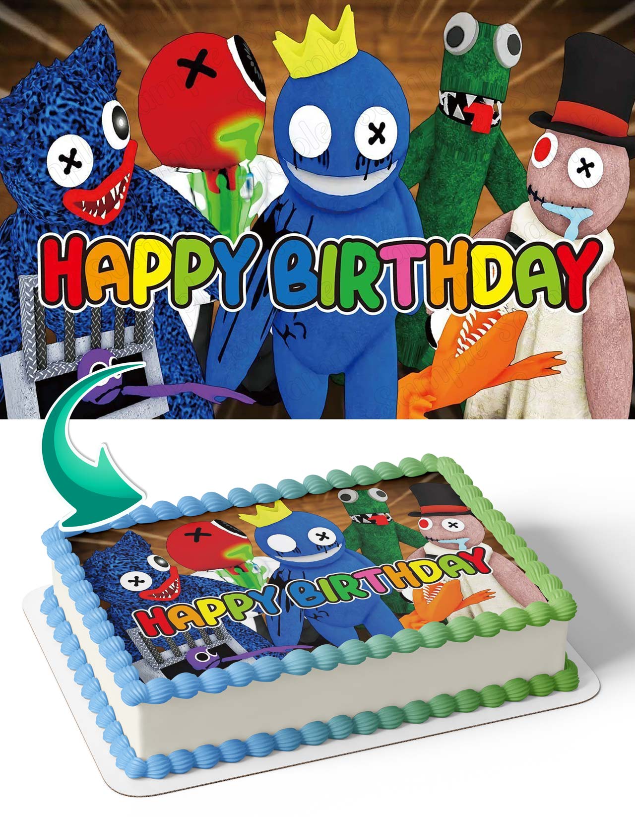 Roblox Rainbow Friends BB Edible Cake Topper