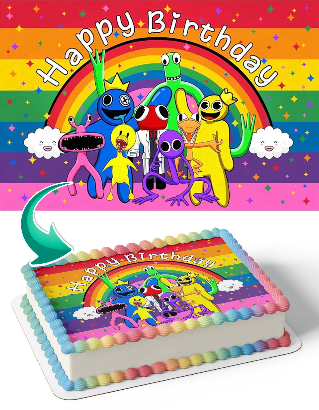 Roblox Rainbow Friends MB Edible Cake Topper