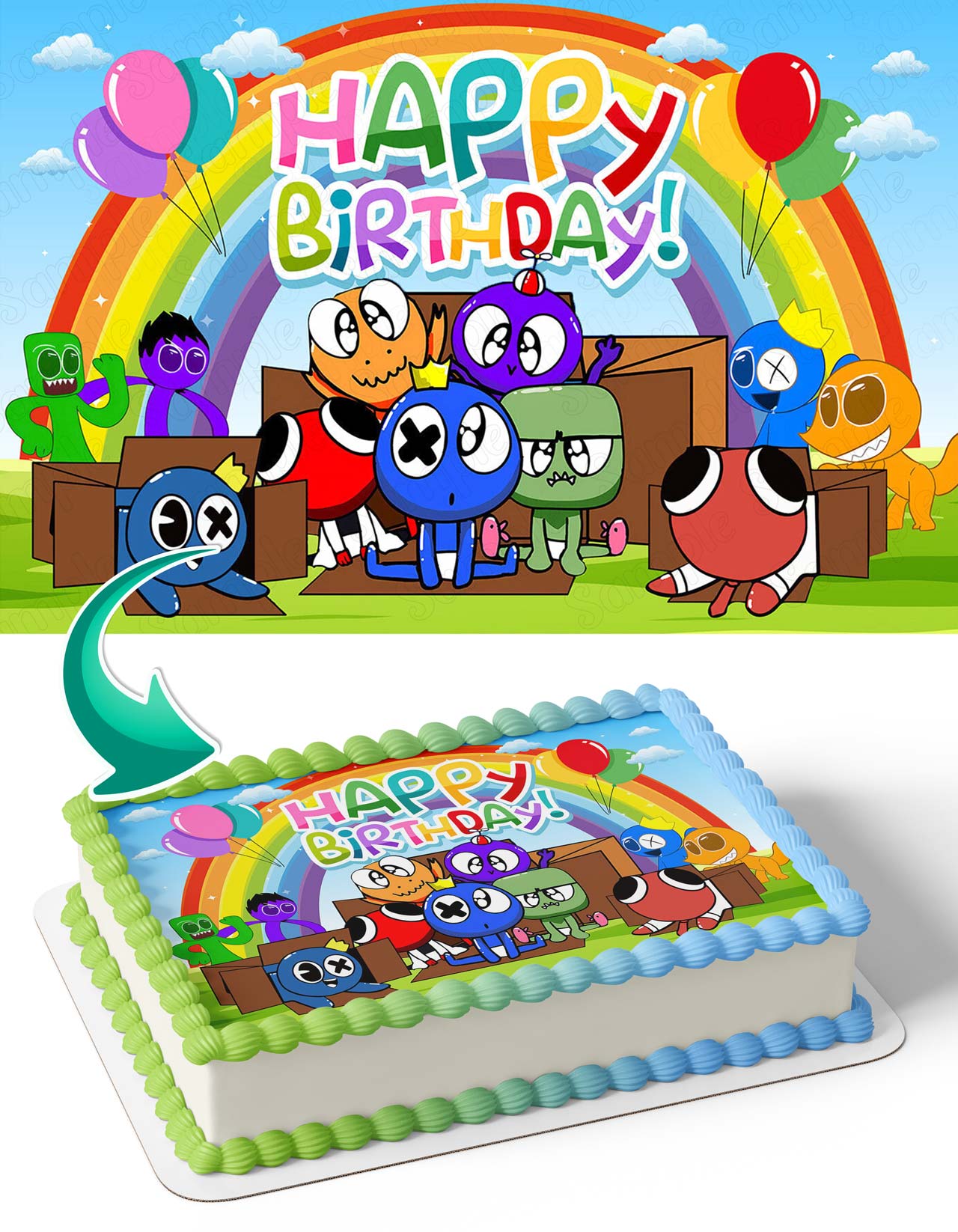 Roblox Rainbow Friends RB Edible Cake Topper