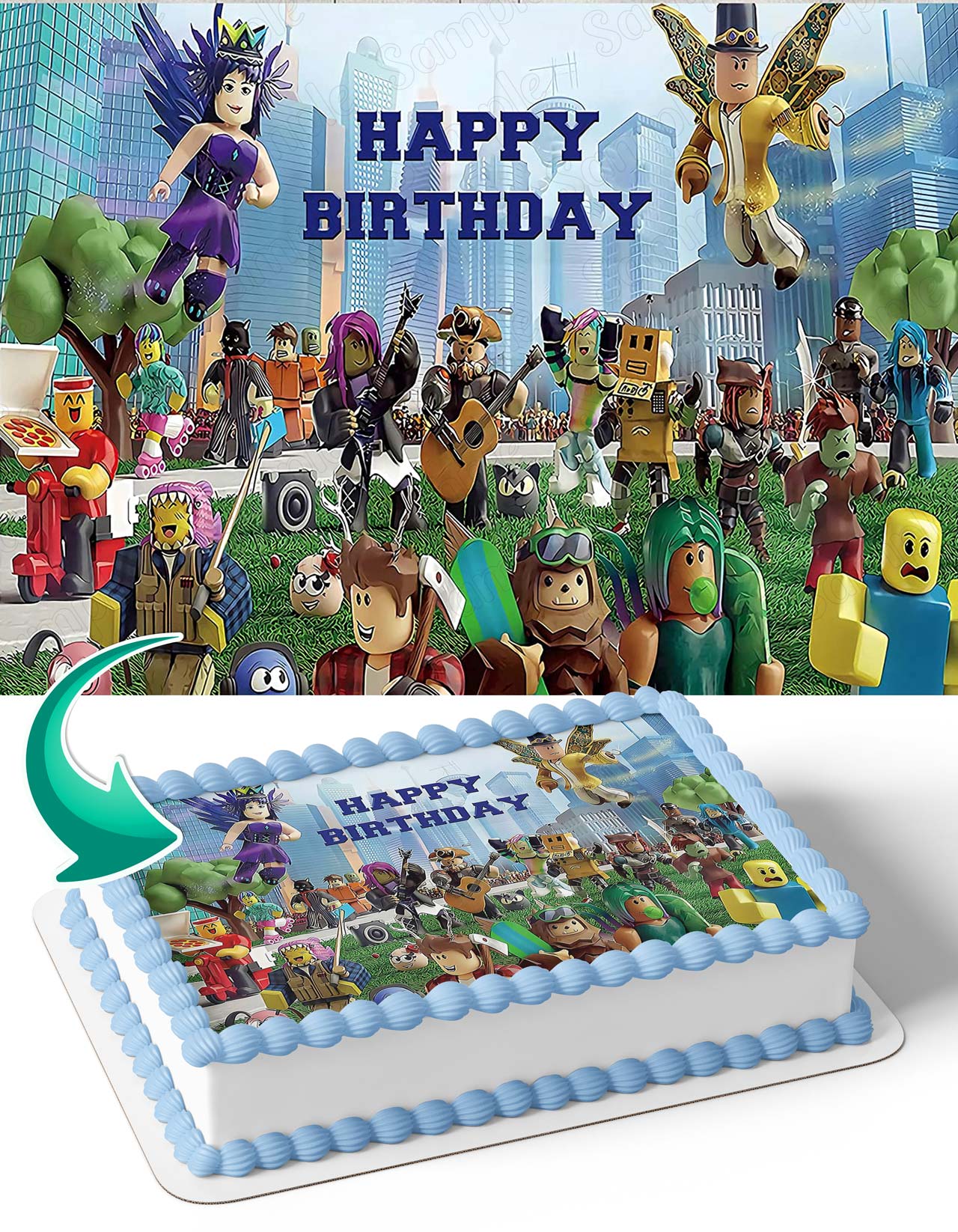 Roblox World B Edible Cake Topper