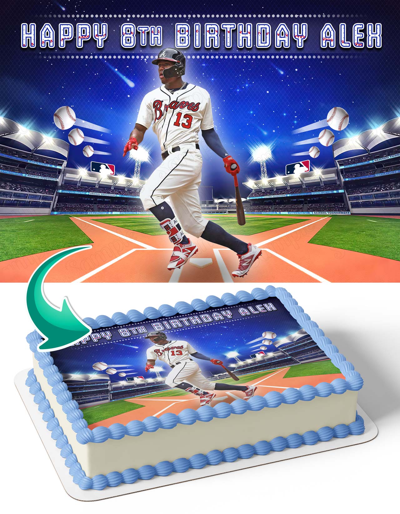 Ronald Acuna Jr Braves Edible Cake Topper