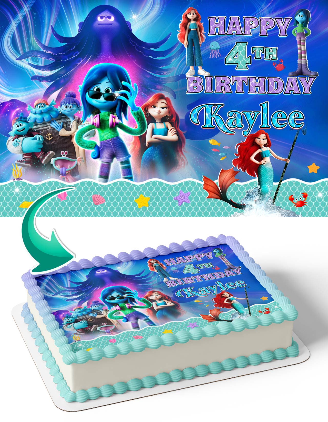 Ruby Gillman Teenage Kraken KJL Edible Cake Topper