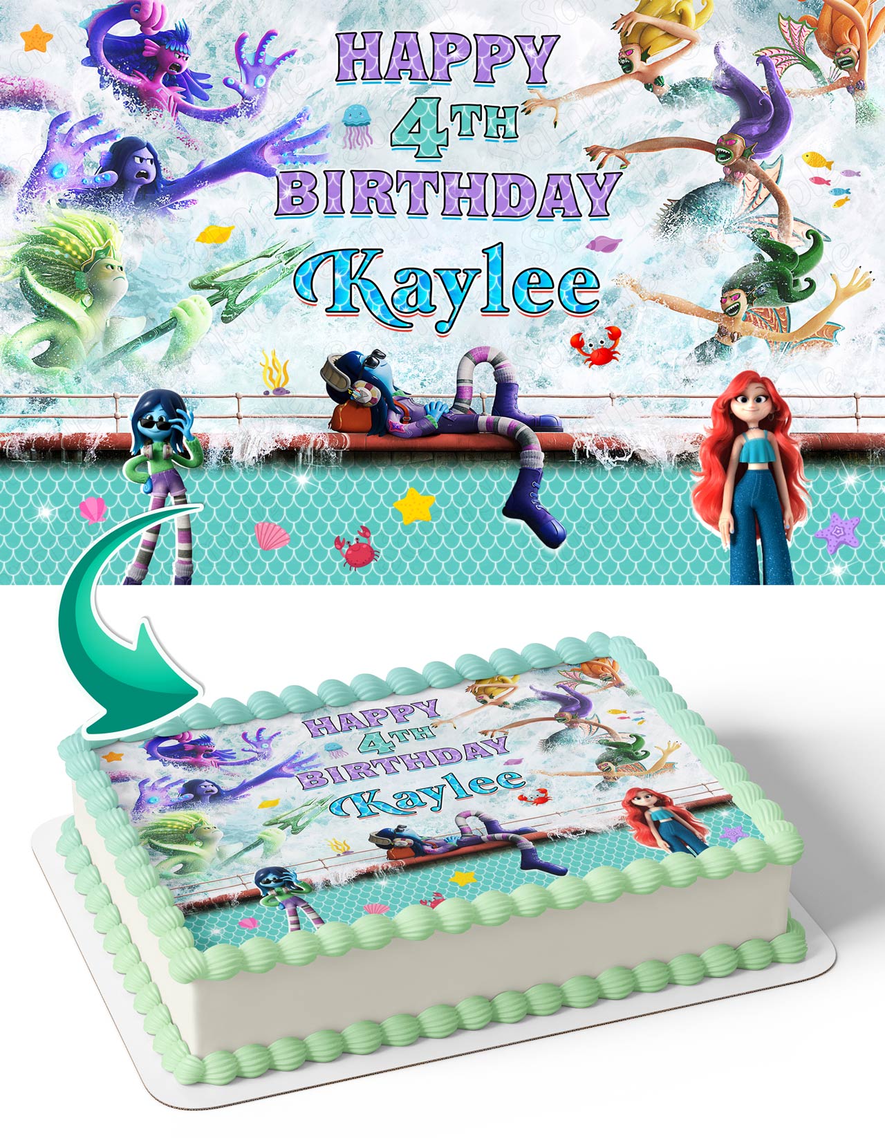 Ruby Gillman Teenage Kraken SDK Edible Cake Topper