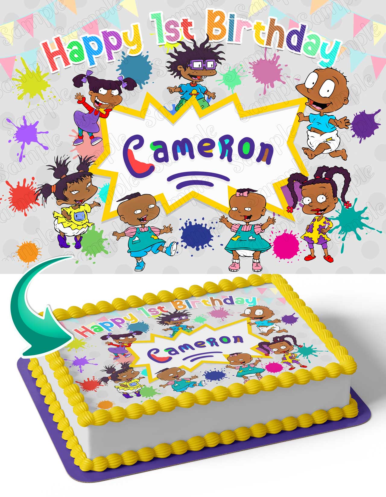 Rugrats African American Babyjpg Edible Cake Topper