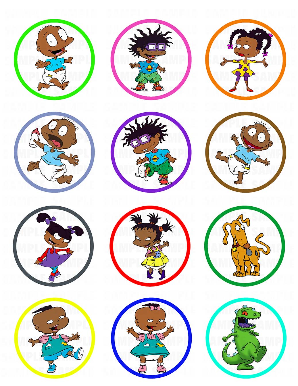Rugrahts African American Black Edible Cupcake Toppers – Round Ic - Edible Cake Topper | Icing Sheet | Birthday Cake Decoration