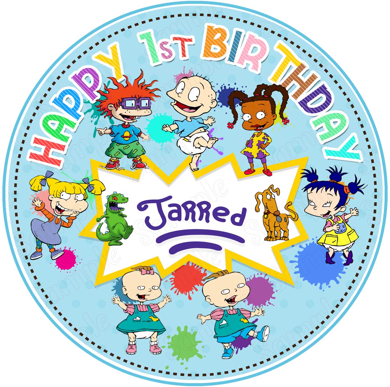 Rugrets Kids fun Round – Icing Sheet Birthday - Personalized Edible Cake Topper | Custom Icing Sheet | Birthday Cake Decoration | Photo Cake Image