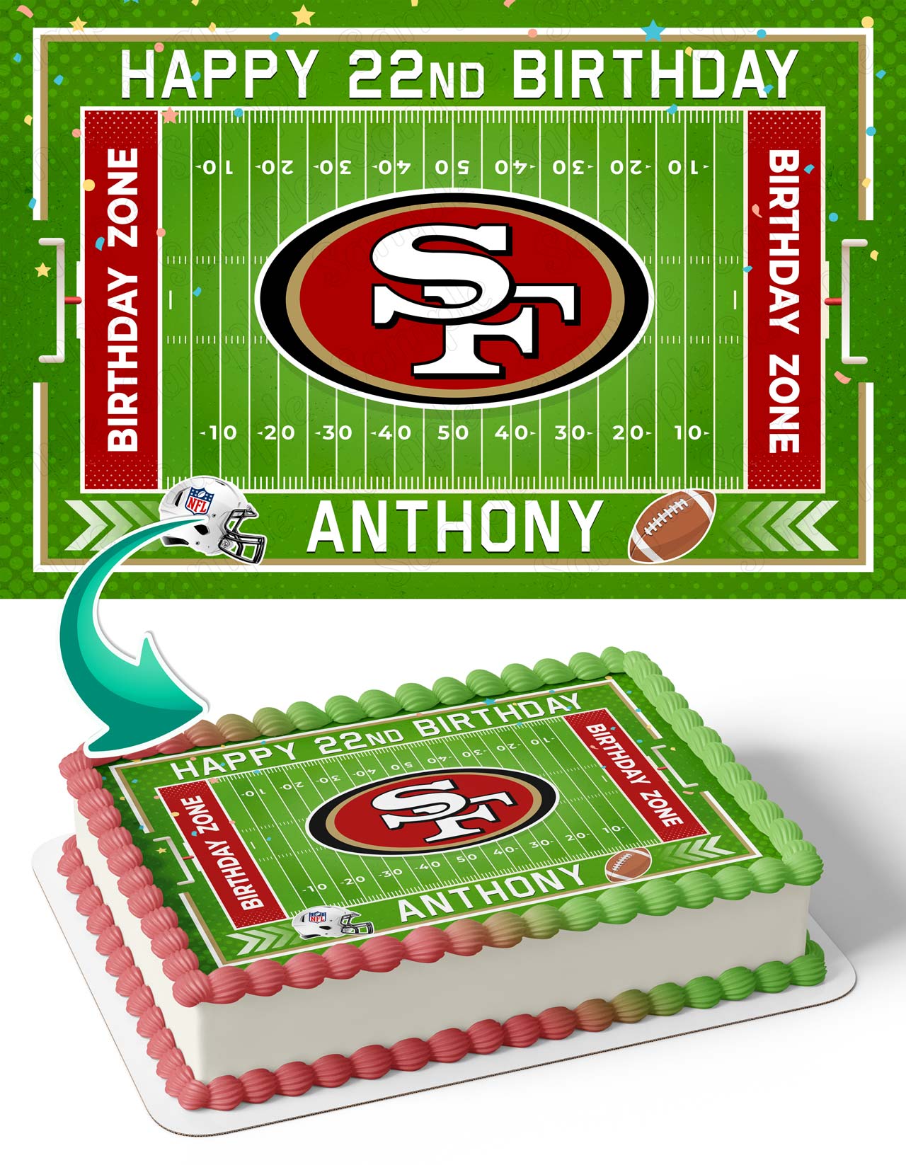 San Francisco 49ers Edible Cake Topper