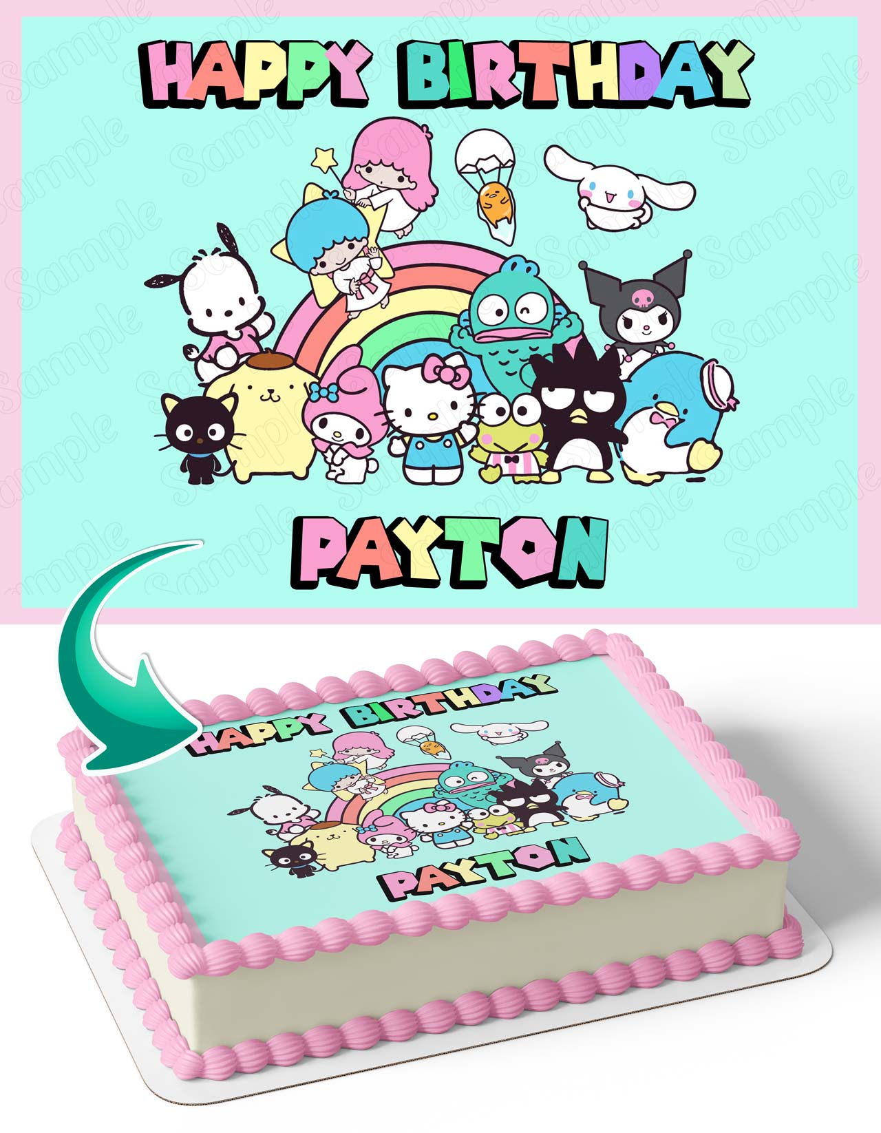 Sanrio Kitties Kids Girls Hello Edible Cake Topper