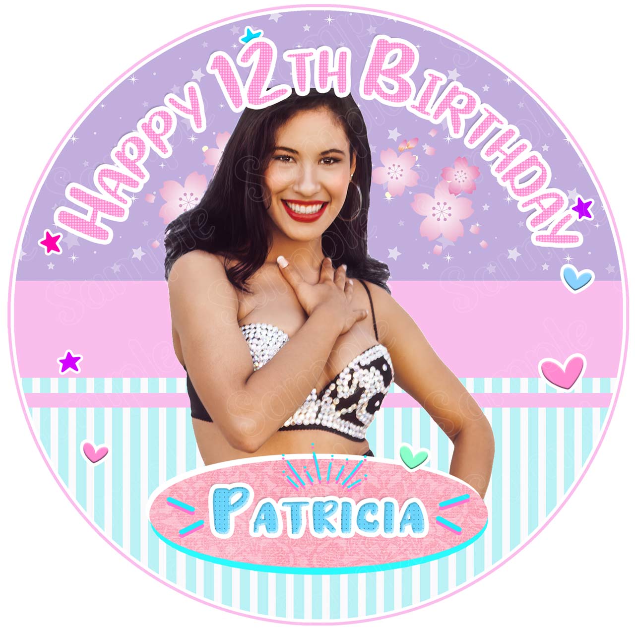 Selena Quintanilla Round – Icing Sheet Birthday - Personalized Edible Cake Topper | Custom Icing Sheet | Birthday Cake Decoration