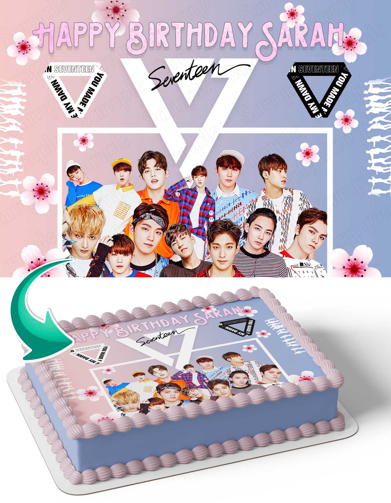 Seventeen Boys Band Edible Cake Topper