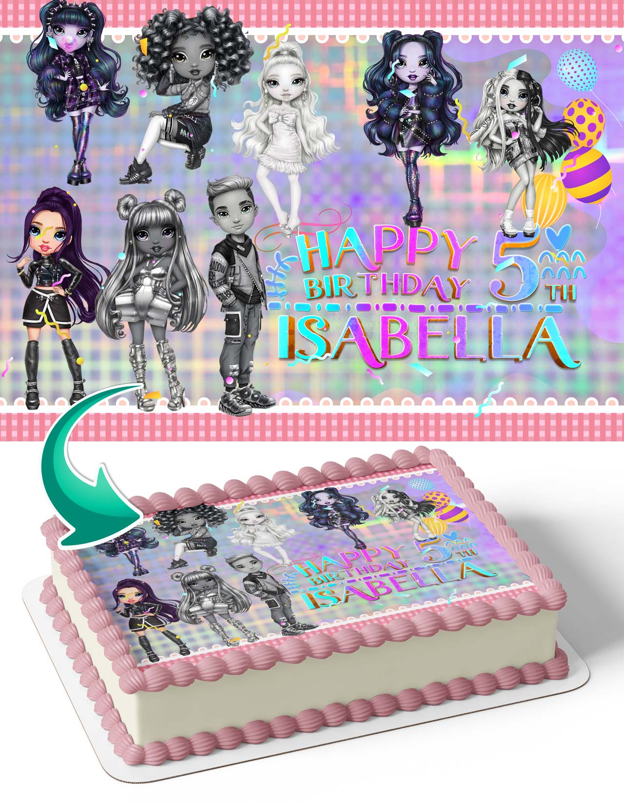 Shadow High Edible Cake Topper