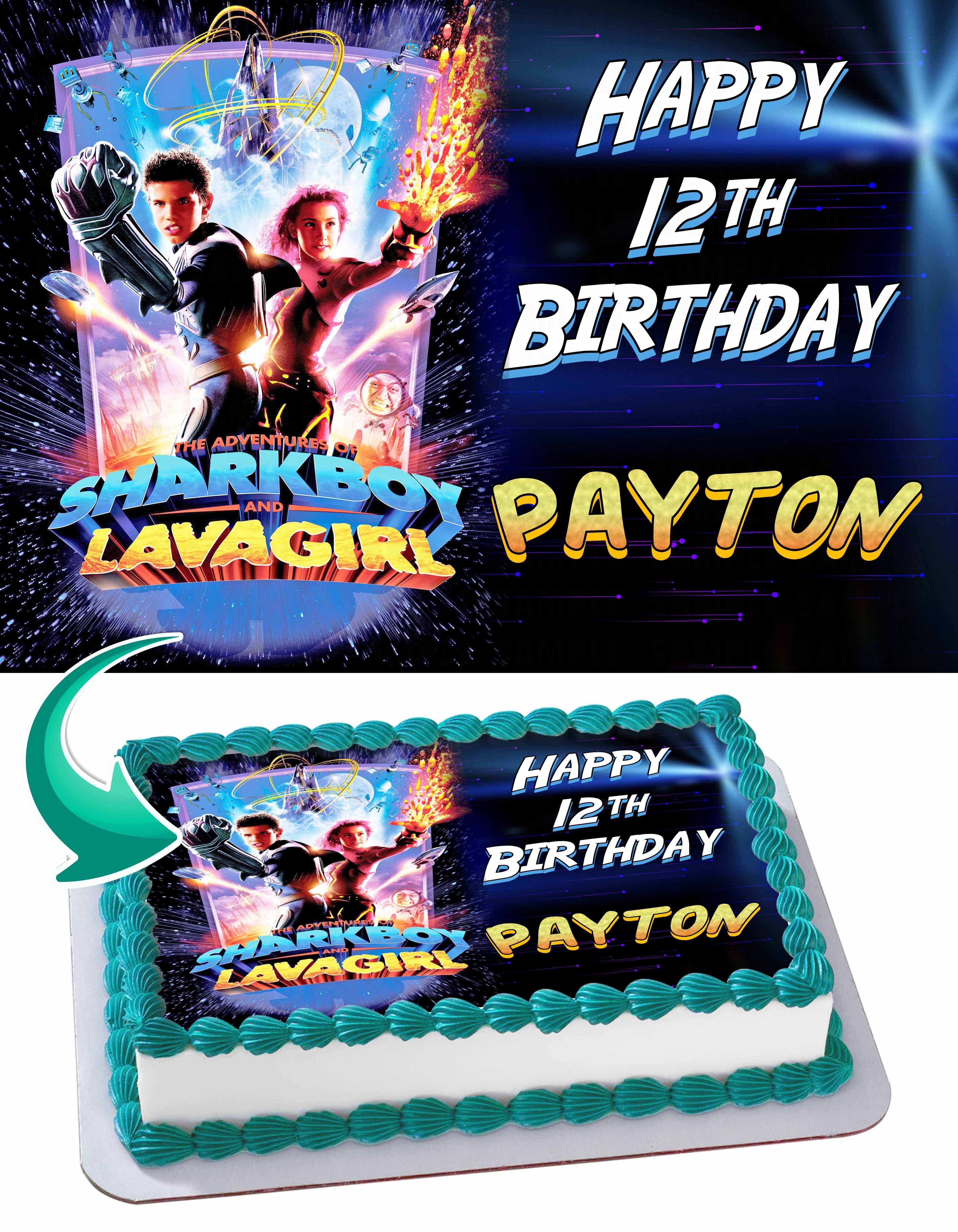 Sharkboy Lavagirl Edible Cake Topper