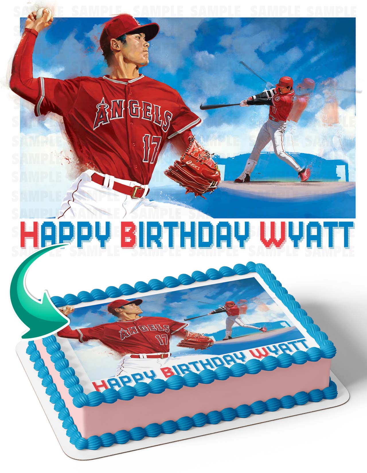 Shohei Ohtani Angels Baseball OTH Edible Cake Topper