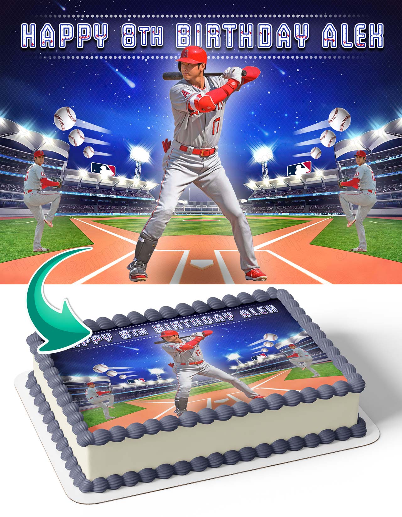 Shohei Ohtani Angels Baseball SHO Edible Cake Topper