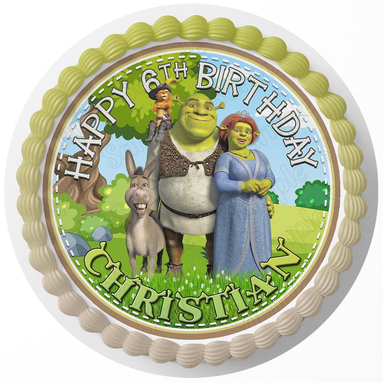 Shrec Kids Fun Round – Icing Sheet Birthday - Personalized Edible Cake Topper | Custom Icing Sheet | Birthday Cake Decoration | Photo Cake Image