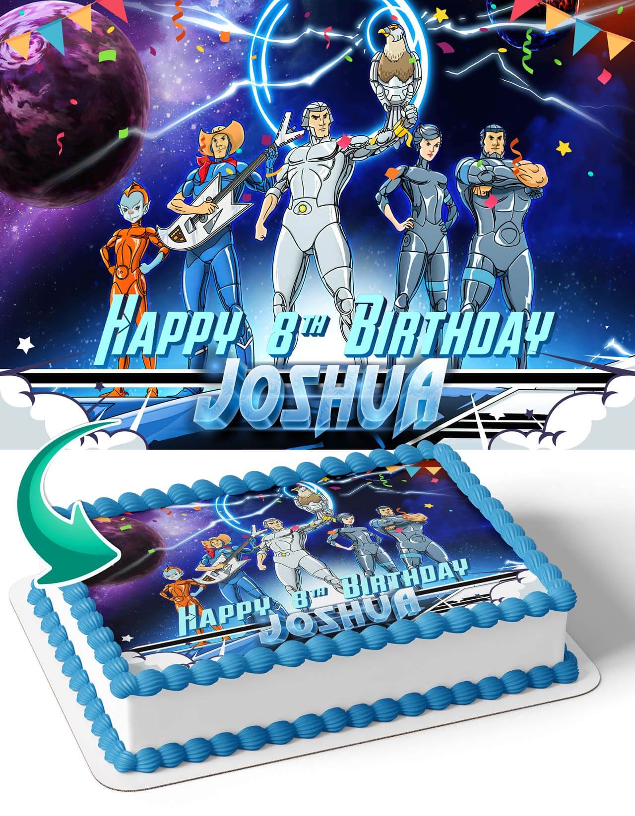 Silver Hawks Personalized Edible Image