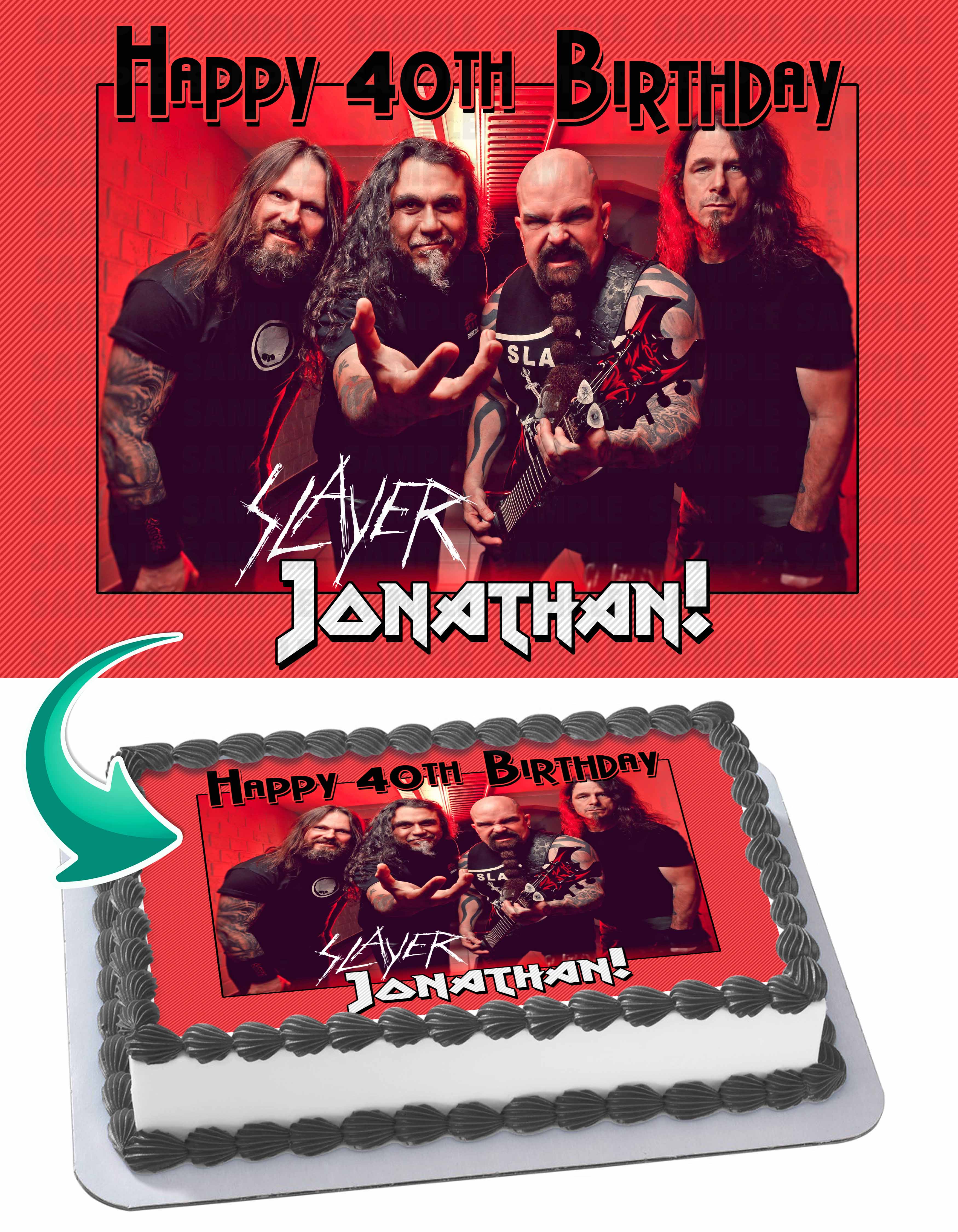 Slayer Band Edible Cake Topper