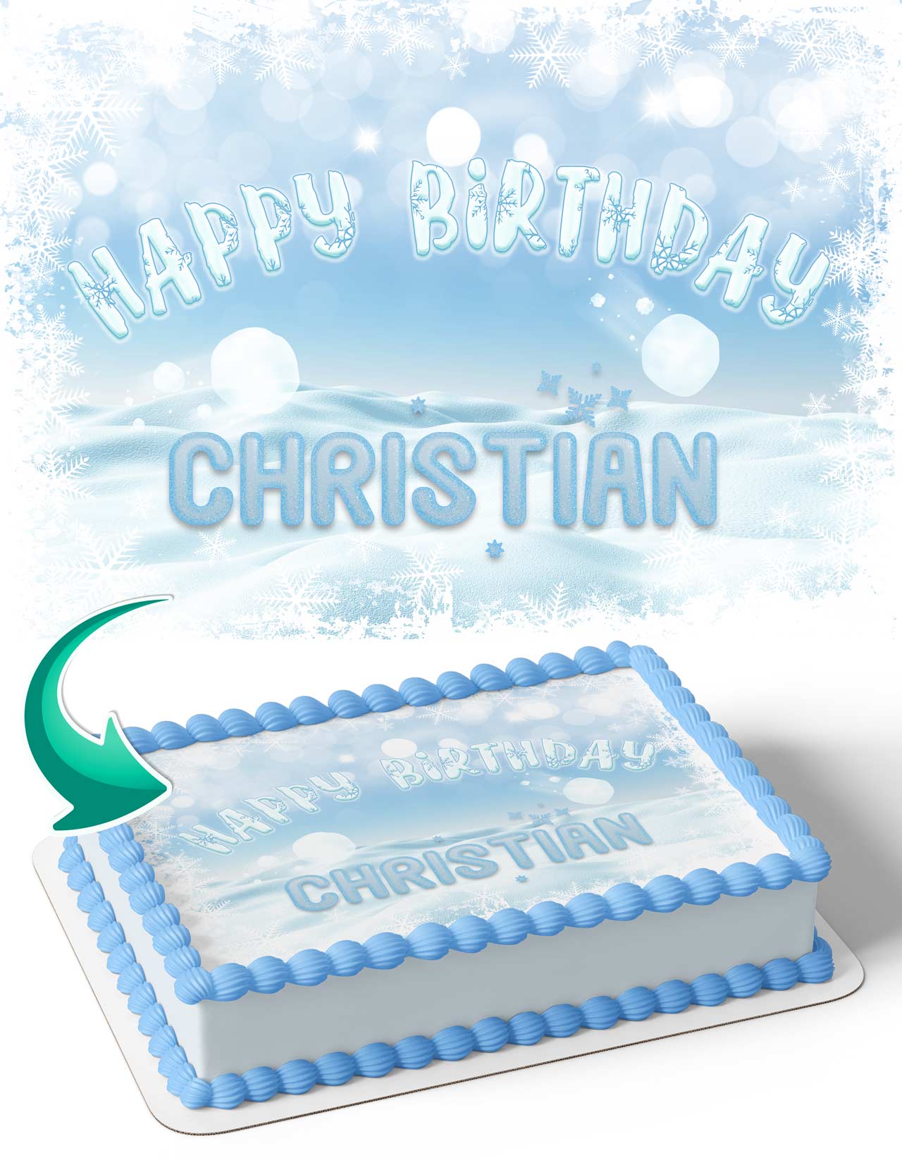 Snow Winter Edible Cake Topper