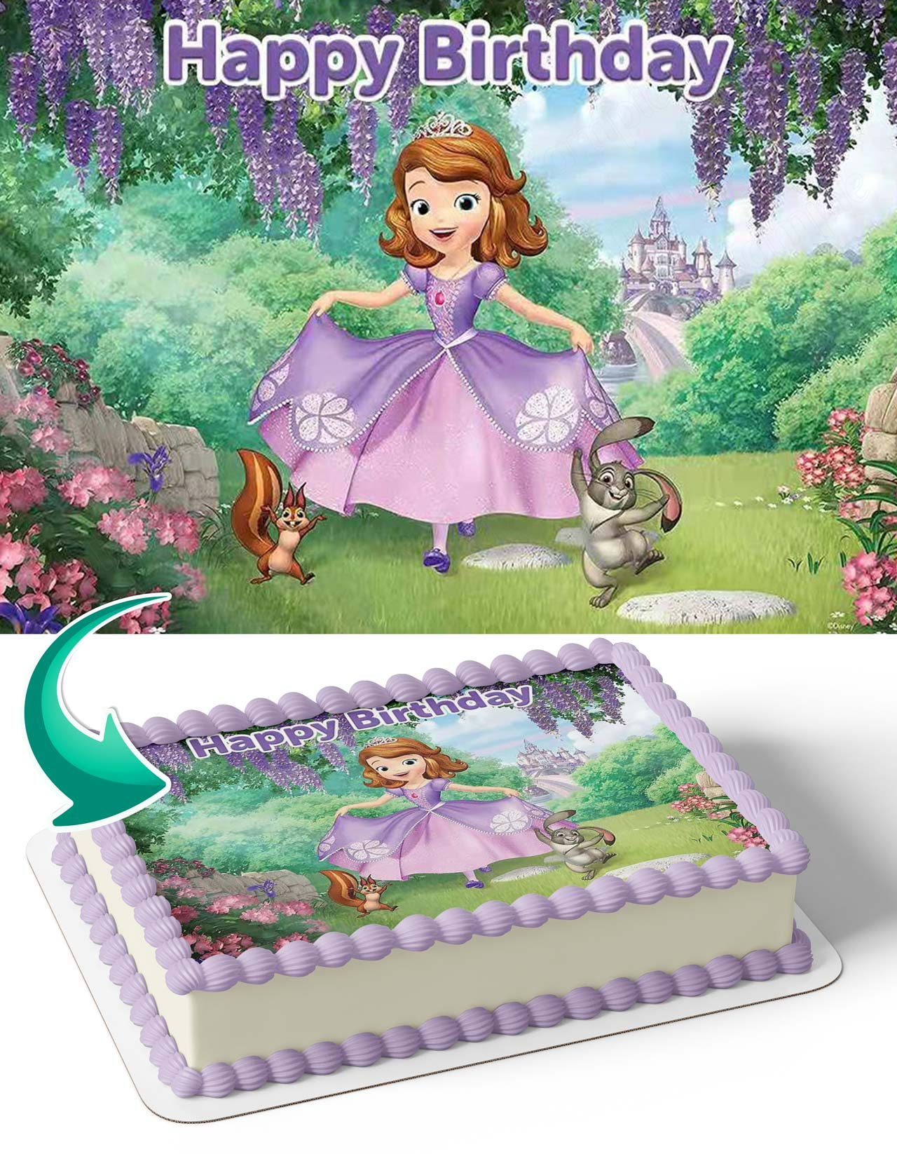 Sofia the First Princess SF Edible Cake Topper