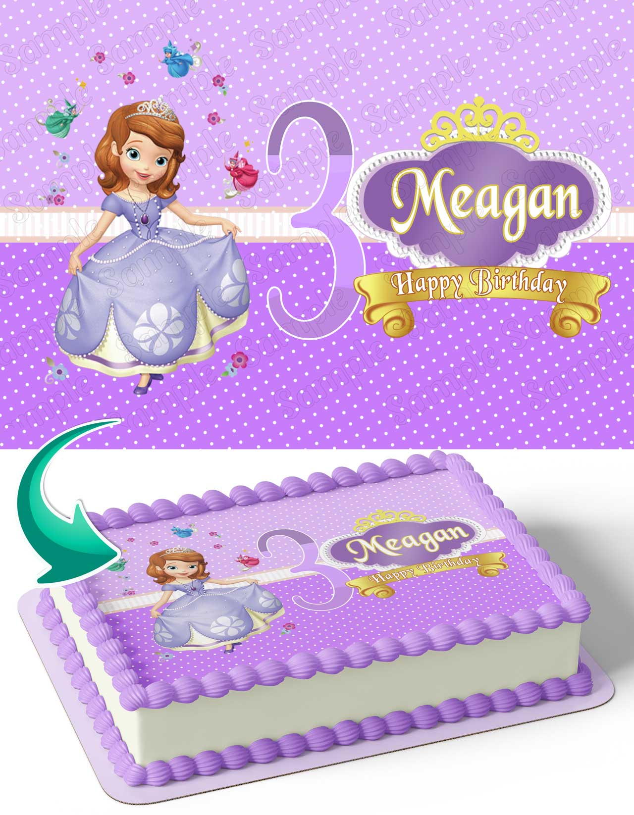 Sofia the First SF Edible Cake Topper
