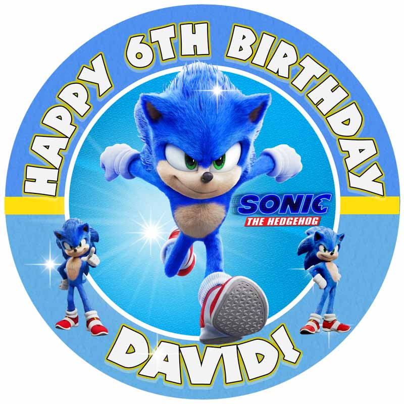 Sonix Round – Icing Sheet Birthday - Personalized Edible Cake Topper | Custom Icing Sheet | Birthday Cake Decoration | Photo Cake Image