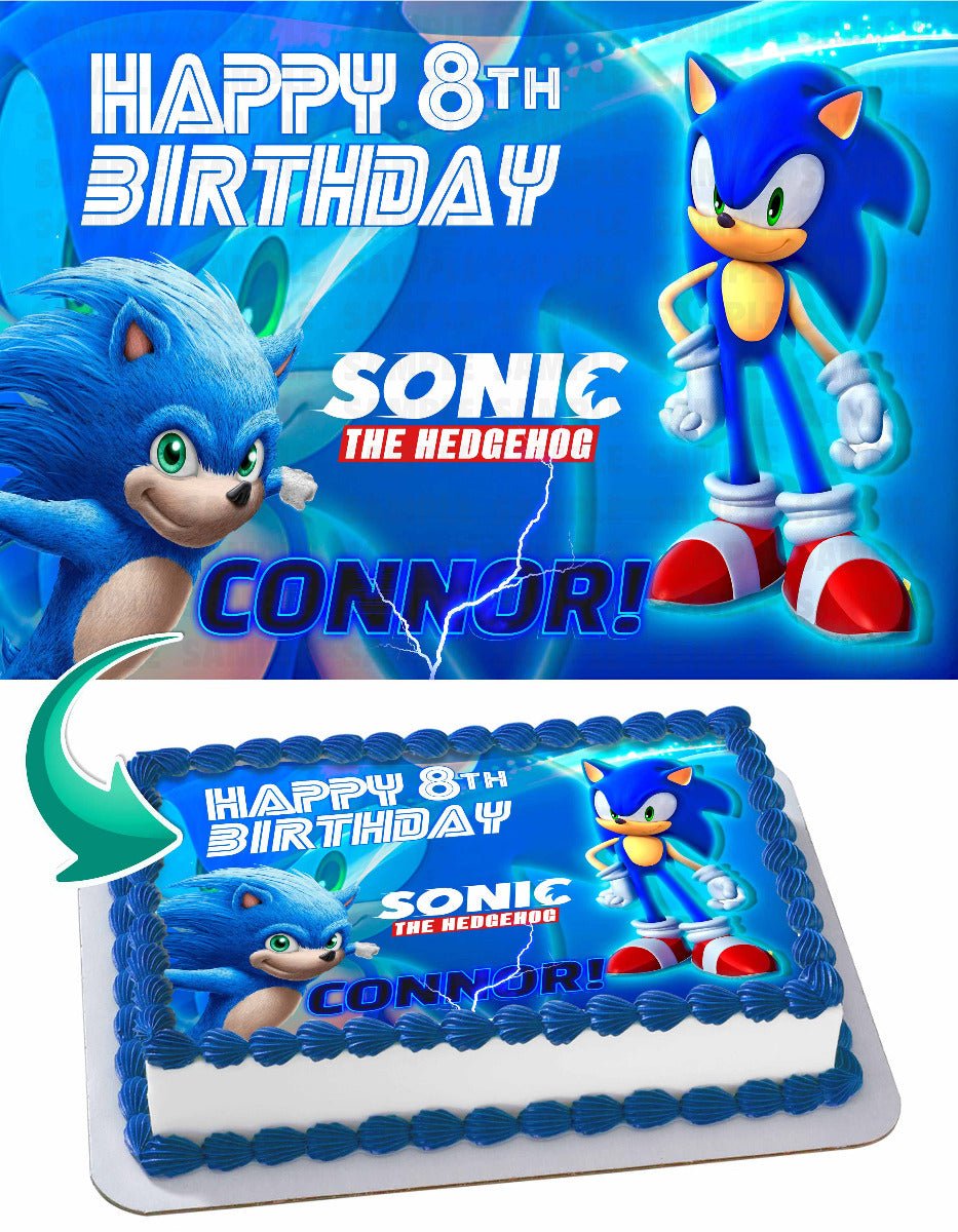 Sonik Kids Fast the Hedgehog SNC Edible Cake Topper