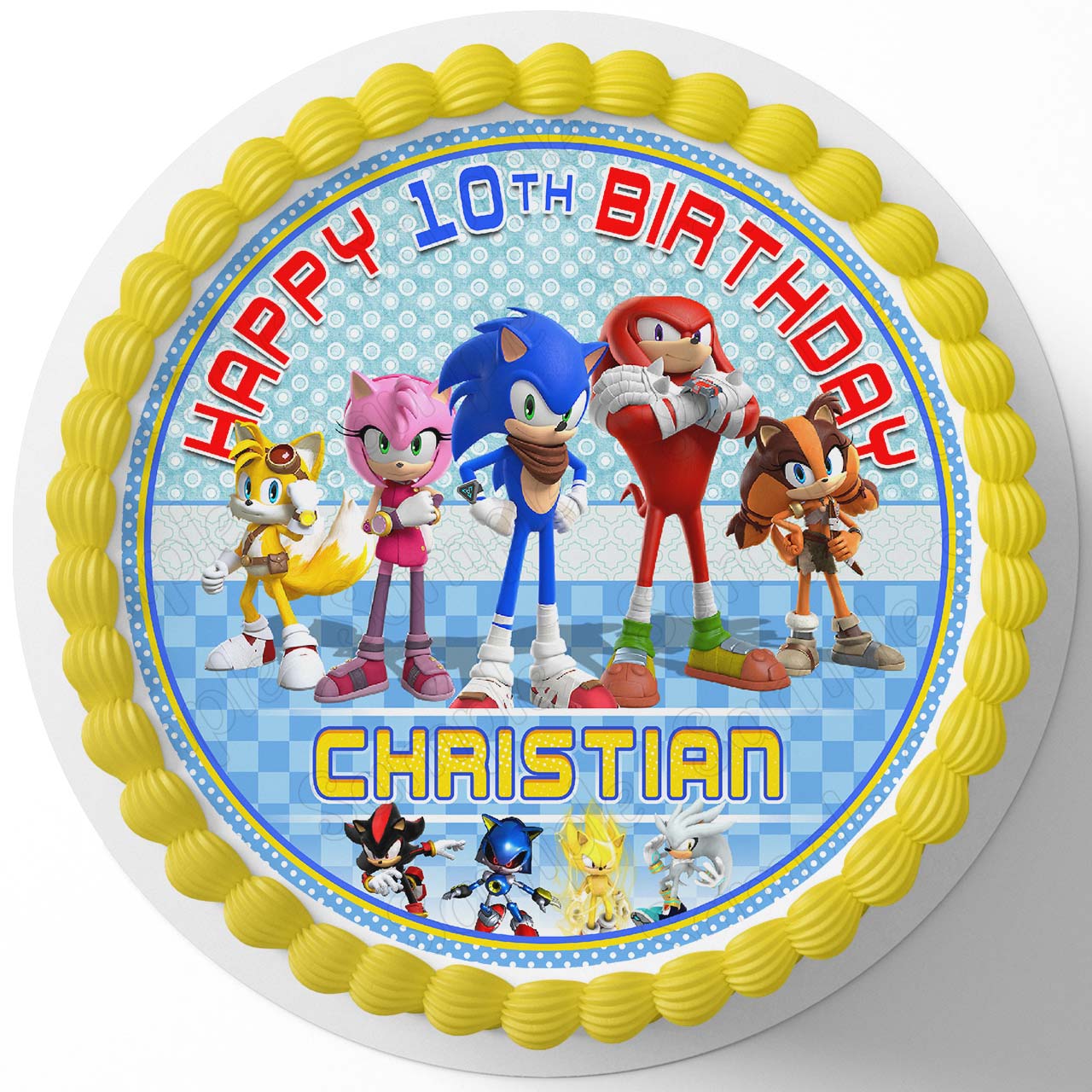 Sonix X Kids Round – Icing Sheet Birthday - Personalized Edible Cake Topper | Custom Icing Sheet | Birthday Cake Decoration | Photo Cake Image