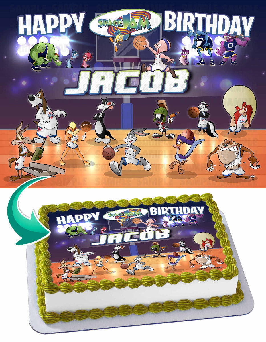 Space Jam Looney Tunes Edible Cake Topper