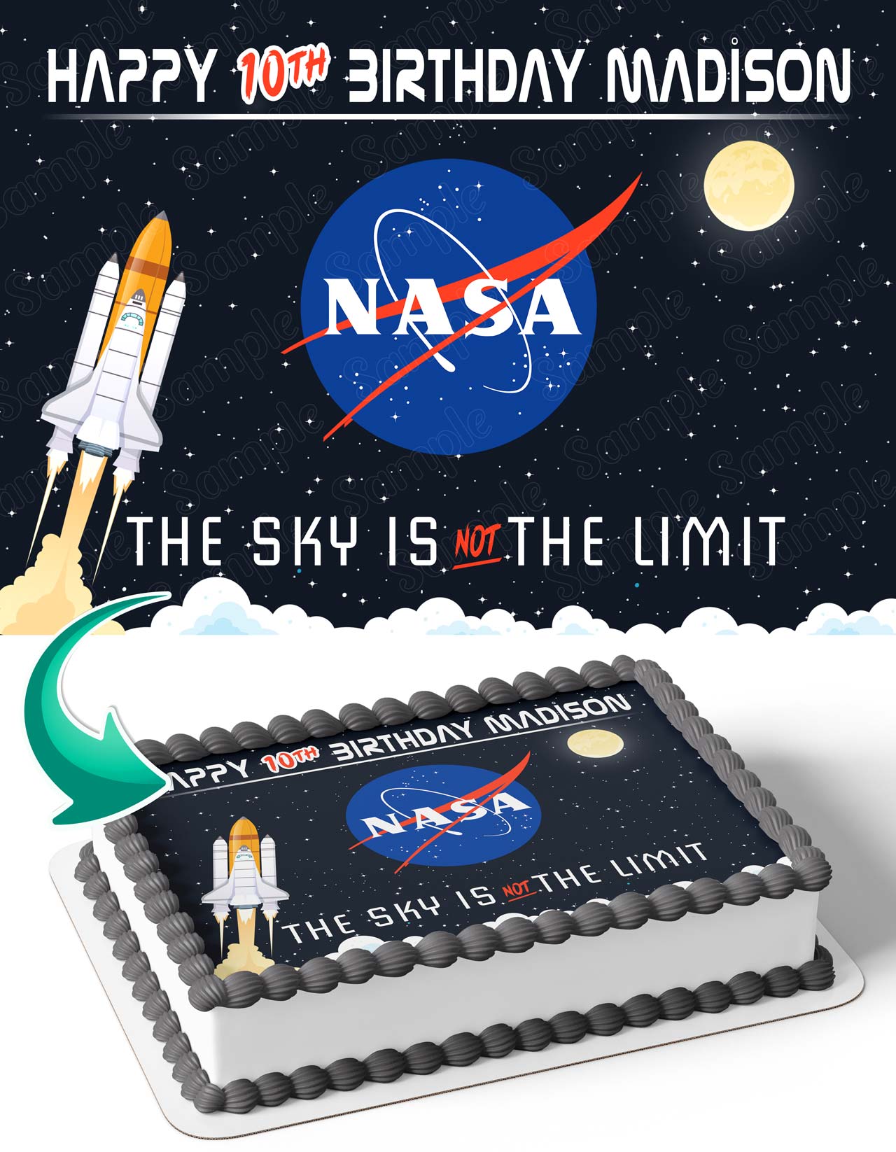 Space Galaxy Nasa Universe Edible Cake Topper