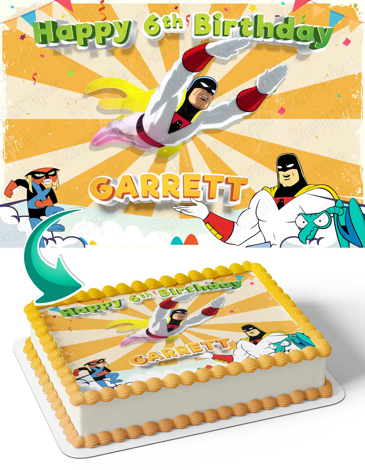 Space Ghost Coast To Coast Edible Cake Topper