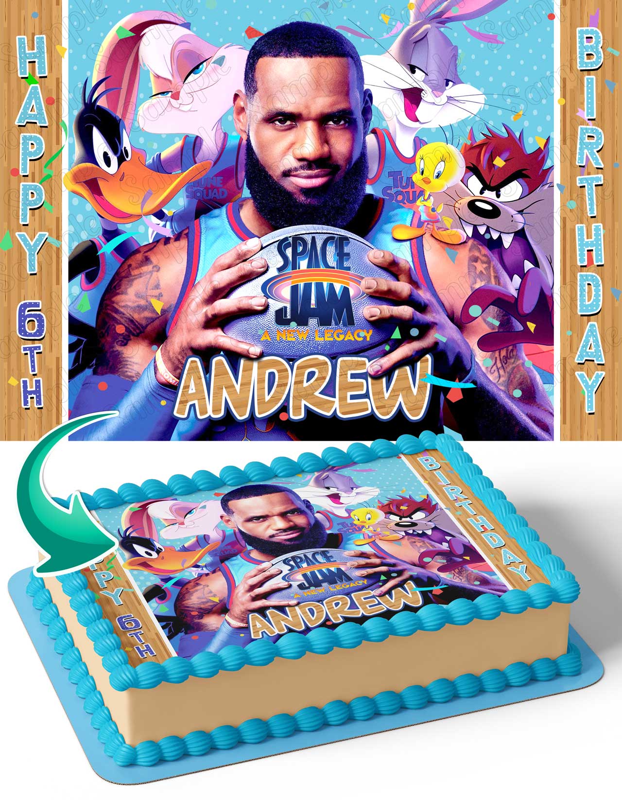 Space Jam A New Legacy Lebron James Edible Cake Topper