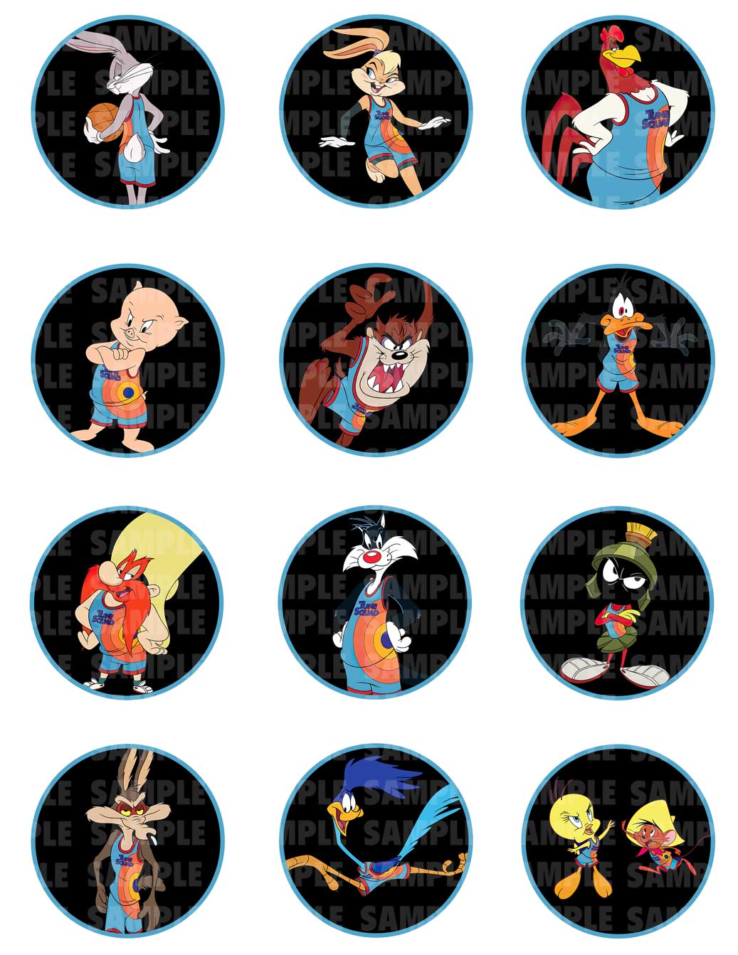 Space Jam A New Legacy Looney Tunes Edible Cupcake Toppers – Roun - Edible Cake Topper | Icing Sheet | Birthday Cake Decoration