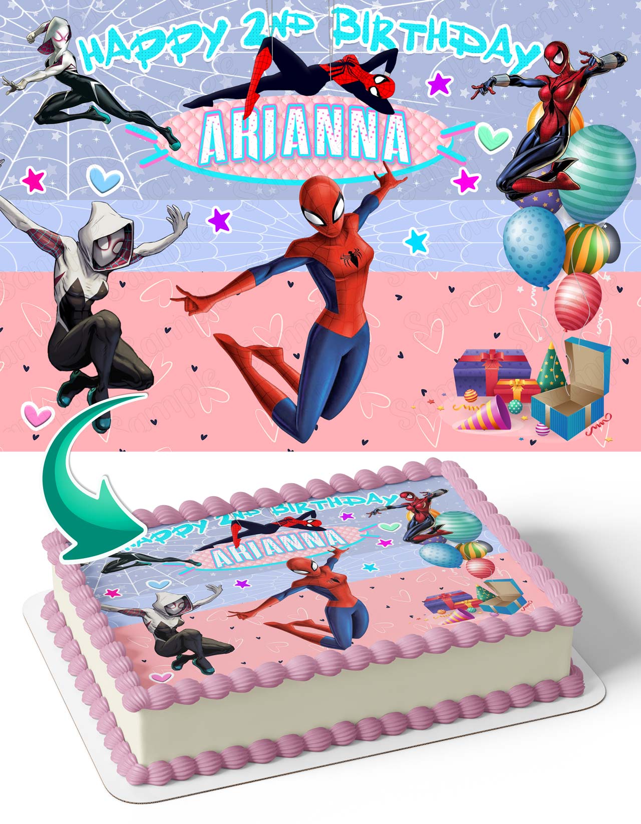 SpiderWoman Gwen Stacy Spider Girl Edible Cake Topper