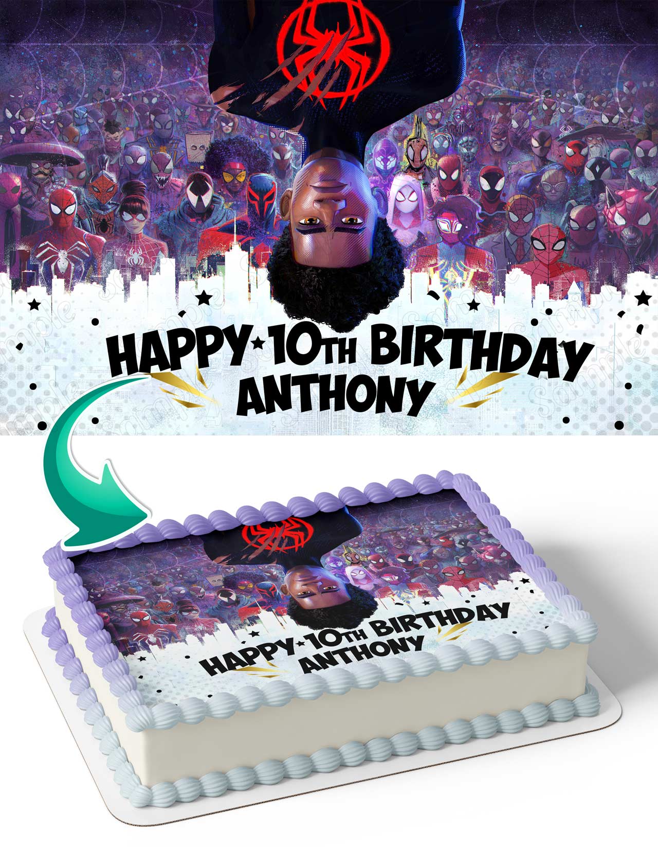 Spider Super Heroe Across The Spider Verse Edible Cake Topper