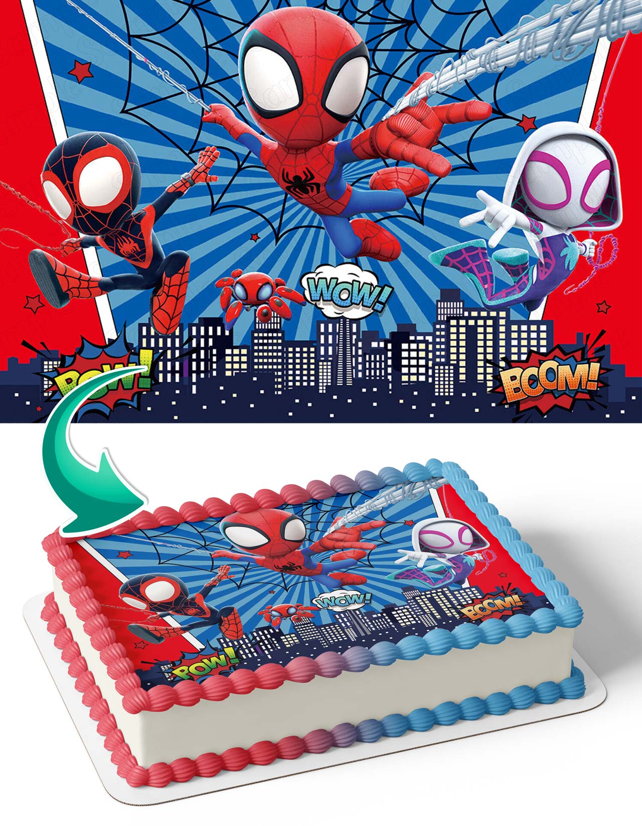 Spider Kids Friends Web Friends RB Edible Cake Topper
