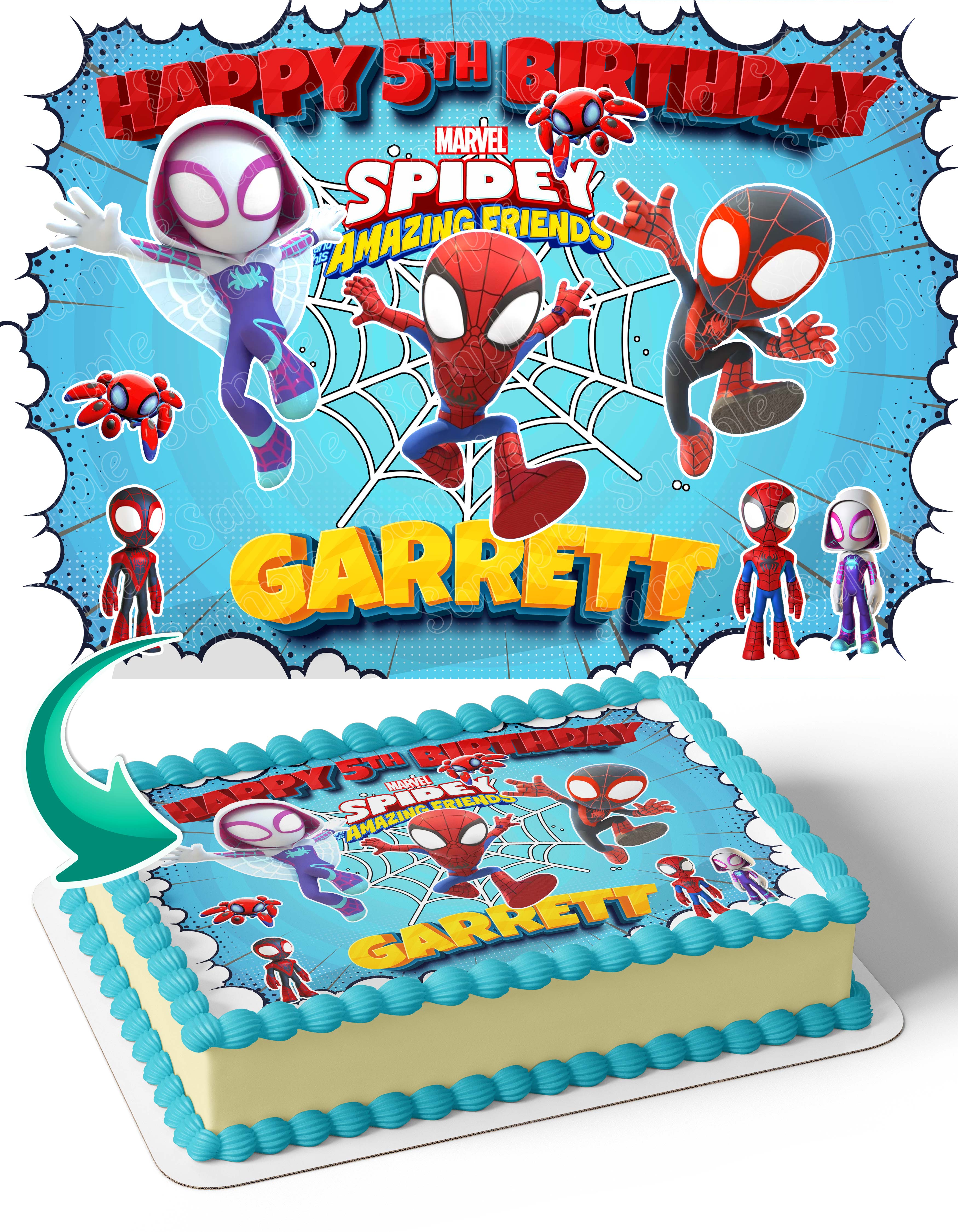 Spider Kids Friends Web Friends SP Edible Cake Topper
